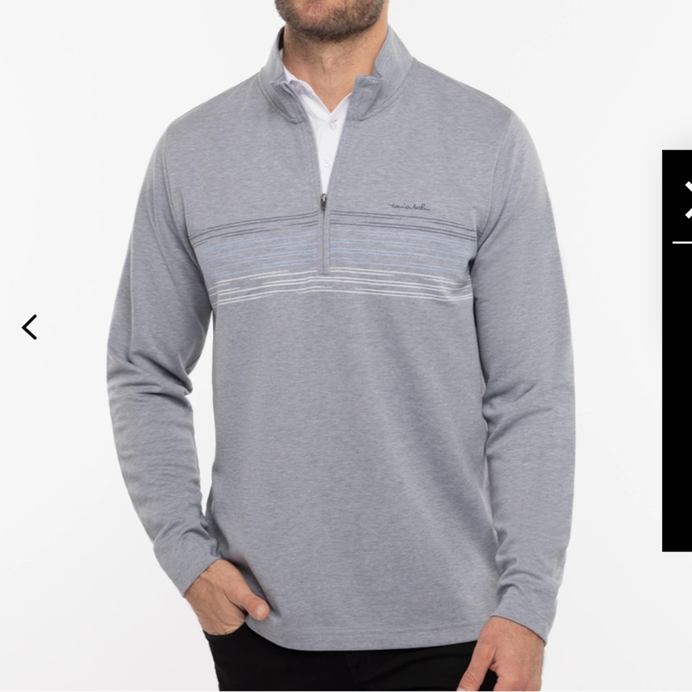 Travis Mathew Striped Performance quarter-zip jacket size Large Light Blue